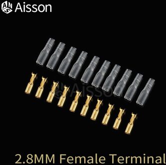 10 Stks/partij 2.8Mm 4.8Mm 6.3Mm De Isolerende Insert Voorjaar Man Vrouw Terminal Van De Plug Met Transparante cover 2.8mm vrouw