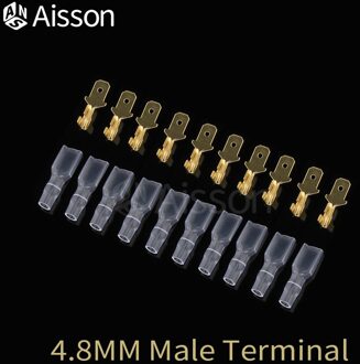10 Stks/partij 2.8Mm 4.8Mm 6.3Mm De Isolerende Insert Voorjaar Man Vrouw Terminal Van De Plug Met Transparante cover 4.8mm mannetje