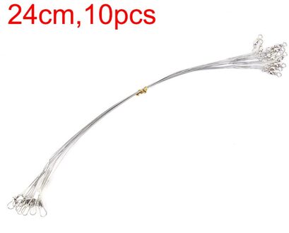 10 stks/partij 24 cm Staaldraad Leider Met Swivel Vissen Accessoire 3 Kleuren Lood core Leash Vislijn sliver