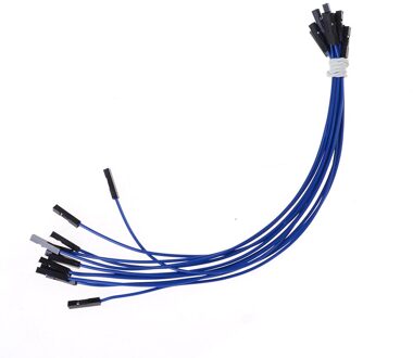 10 Stks/partij 24AWG Soft Silicon Draad 1Pin Vrouwelijke Aan Vrouwelijke Doorverbindingsdraad Dupont Kabel 20Cm Blauw