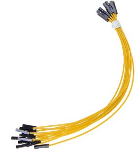 10 Stks/partij 24AWG Soft Silicon Draad 1Pin Vrouwelijke Aan Vrouwelijke Doorverbindingsdraad Dupont Kabel 20Cm geel
