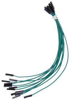 10 Stks/partij 24AWG Soft Silicon Draad 1Pin Vrouwelijke Aan Vrouwelijke Doorverbindingsdraad Dupont Kabel 20Cm groen