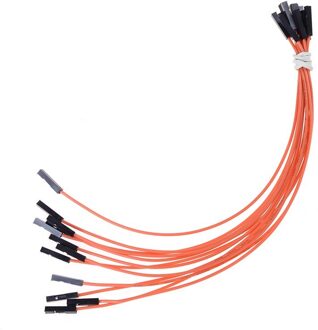 10 Stks/partij 24AWG Soft Silicon Draad 1Pin Vrouwelijke Aan Vrouwelijke Doorverbindingsdraad Dupont Kabel 20Cm Oranje