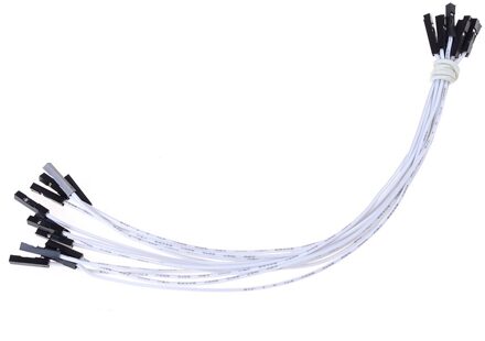 10 Stks/partij 24AWG Soft Silicon Draad 1Pin Vrouwelijke Aan Vrouwelijke Doorverbindingsdraad Dupont Kabel 20Cm wit