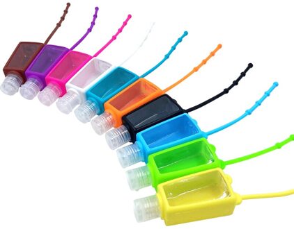 10 Stks/partij 30 Ml Mini Lege Fles Draagbare Reizen Hervulbare Fles Siliconen Beschermhoes Handdesinfecterend Parfum Houder No1 mix kleur