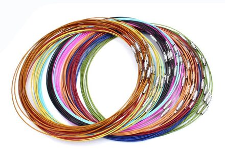 10 Stks/partij 46 Cm Zilver Kleur Rvs Ketting Draad Snoer Voor Diy Craft Sieraden Accessoires UF1769 mengen