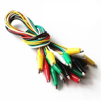 10 Stks/partij 50 Cm Test Alligator Clip Double-Ended Krokodil Clip Elektronica Aansluitdraad Jumper Kabel Probe Leads Draden 5 Kleur