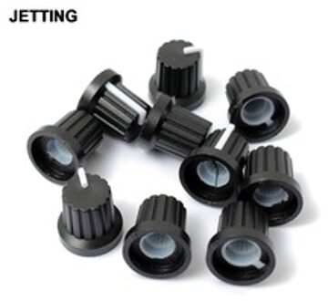 10 Stks/partij 6 Mm Shaft Hole Dia Plastic Schroefdraad Gekartelde Potentiometer Knoppen Caps