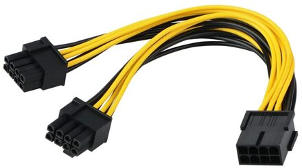 10 Stks/partij 8 Pin Vrouwelijke Adapter Dual Port 8 P 6 + 2 Positie Mannelijke Connector Gpu Graphics Videokaart power Verlengkabel