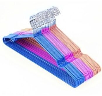 10 stks/partij Antislip Metalen Overhemd Broek Jas Kleding Haak Hangers Hangers 4 Kleur Sace-Ruimte Organizer droog Rek