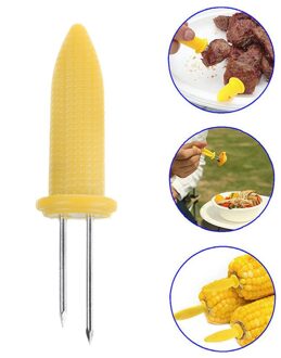 10 stks/partij BBQ Maïs Houders Vork Multifunctionele Rvs Barbecue Maïs Gereedschap Party Keuken Barbecue Benodigdheden