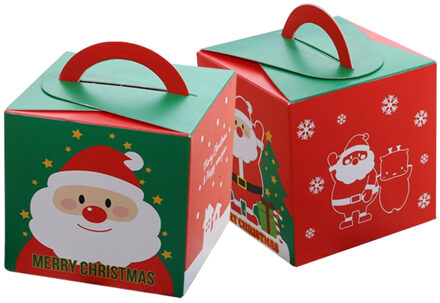10 stks/partij briefpapier 9.5x9.5x9.5 cm Leuke Rode Groene Kerst Cartoon Kerstman Papier bage voor kinderen