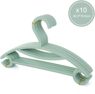 10 Stks/partij Draagbare Kleerhanger Kids Kinderen Peuter Baby Kleding Jas Plastic Hangers Haak Huishoudelijke Organizer leger groen