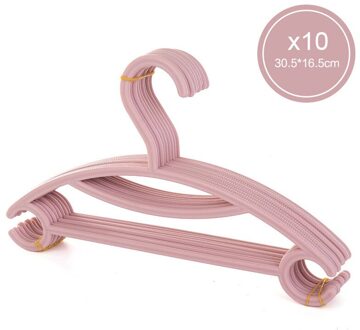 10 Stks/partij Draagbare Kleerhanger Kids Kinderen Peuter Baby Kleding Jas Plastic Hangers Haak Huishoudelijke Organizer Roze
