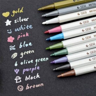 10 Stks/partij Finecolour Sketch Markers Touch Permanente Marker Pen Voor Fotoalbum Scrabooking Decor Hoge Lichter Plumones