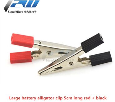 10 Stks/partij Geïsoleerde Krokodil Clips Plastic Handvat Kabel Lood Testen Metalen Alligator Clips Klemmen 3/5Mm Lengte groot- 2 kleur x5