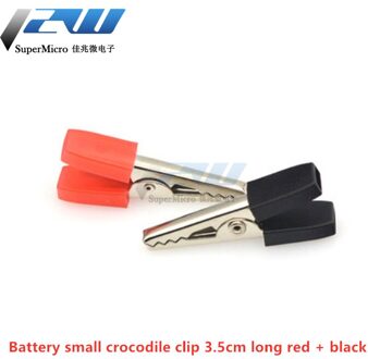 10 Stks/partij Geïsoleerde Krokodil Clips Plastic Handvat Kabel Lood Testen Metalen Alligator Clips Klemmen 3/5Mm Lengte klein- 2 kleur x5