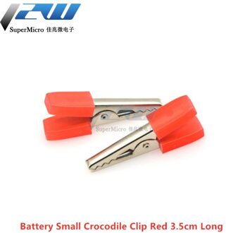 10 Stks/partij Geïsoleerde Krokodil Clips Plastic Handvat Kabel Lood Testen Metalen Alligator Clips Klemmen 3/5Mm Lengte klein-rood