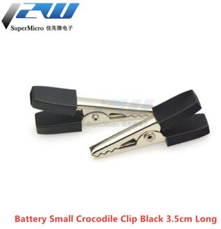 10 Stks/partij Geïsoleerde Krokodil Clips Plastic Handvat Kabel Lood Testen Metalen Alligator Clips Klemmen 3/5Mm Lengte klein-zwart