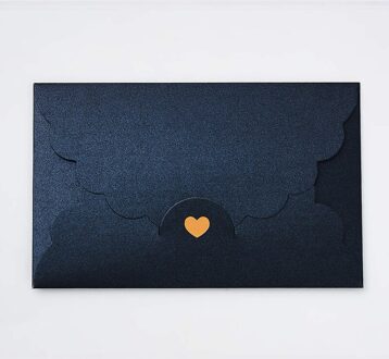 10 Stks/partij Goud Stempel Hart Enveloppen Brief Vintage Iriserende Papier Envelop Voor Trouwkaarten Stationaire koolstof zwart