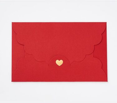 10 Stks/partij Goud Stempel Hart Enveloppen Brief Vintage Iriserende Papier Envelop Voor Trouwkaarten Stationaire rood