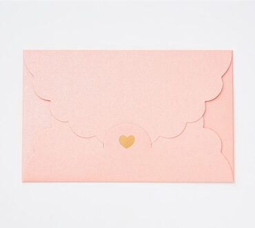 10 Stks/partij Goud Stempel Hart Enveloppen Brief Vintage Iriserende Papier Envelop Voor Trouwkaarten Stationaire roze