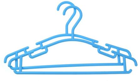 10 Stks/partij Hangers Voor Kleding Roestvrijstalen Clip Stand Hanger Broek Rok Kid Kleding Verstelbare Pinch Grip Cabide blauw