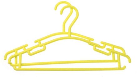 10 Stks/partij Hangers Voor Kleding Roestvrijstalen Clip Stand Hanger Broek Rok Kid Kleding Verstelbare Pinch Grip Cabide geel