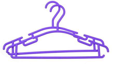 10 Stks/partij Hangers Voor Kleding Roestvrijstalen Clip Stand Hanger Broek Rok Kid Kleding Verstelbare Pinch Grip Cabide paars