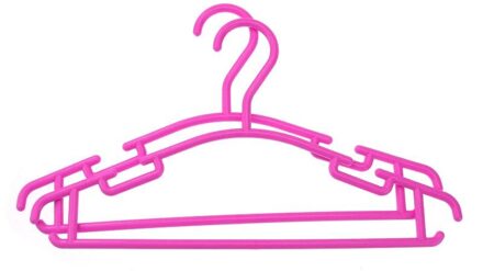 10 Stks/partij Hangers Voor Kleding Roestvrijstalen Clip Stand Hanger Broek Rok Kid Kleding Verstelbare Pinch Grip Cabide roze