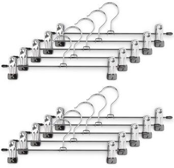 10 Stks/partij Hangers Voor Kleding Roestvrijstalen Clip Stand Hanger Broek Rok Kid Kleding Verstelbare Pinch Grip Cabide zilverachtig metal