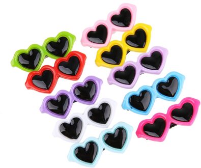 10 Stks/partij Hond Bows Hair Clips Mooie Hart Zonnebril Haarspeld Hond Zomer Kleding Grooming Accessoires