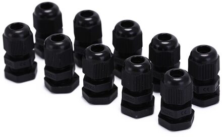 10 Stks/partij IP68 M12 Voor 3 Mm-6.5 Mm Kabel Ce Waterdicht Nylon Plastic Cable Gland Connector zwart