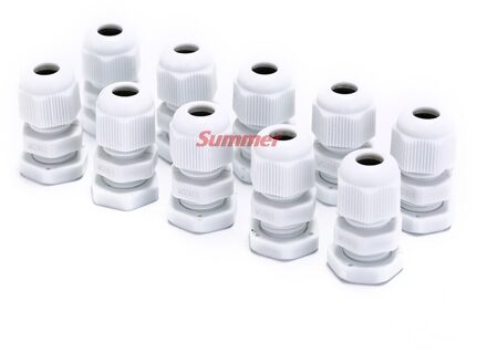 10 Stks/partij IP68 M12 Voor 3Mm-6.5Mm Draad Kabel Ce Wit Zwart Waterdicht Nylon Plastic kabel Gland Connector