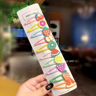 10 Stks/partij Kids Haar Accessoires Meisjes Leuke Cartoon Dier Fruit Colorfur Haarspelden Kinderen Zoete Haar Clip Haarspeldjes Hoofdband 10stk 01