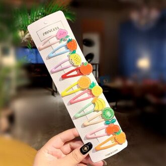 10 Stks/partij Kids Haar Accessoires Meisjes Leuke Cartoon Dier Fruit Colorfur Haarspelden Kinderen Zoete Haar Clip Haarspeldjes Hoofdband 10stk 06