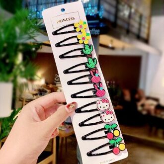 10 Stks/partij Kids Haar Accessoires Meisjes Leuke Cartoon Dier Fruit Colorfur Haarspelden Kinderen Zoete Haar Clip Haarspeldjes Hoofdband 10stk 09