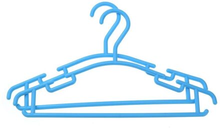 10 stks/partij Kinderen Plastic Hangers Kleding Jas Broek Bar Baby Peuter Hanger Cabide Kleerhanger Haak Blauw