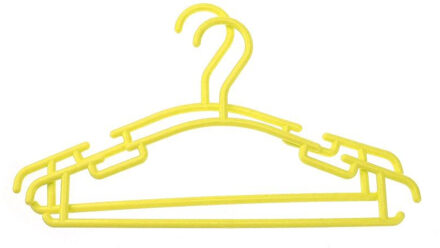 10 stks/partij Kinderen Plastic Hangers Kleding Jas Broek Bar Baby Peuter Hanger Cabide Kleerhanger Haak Geel