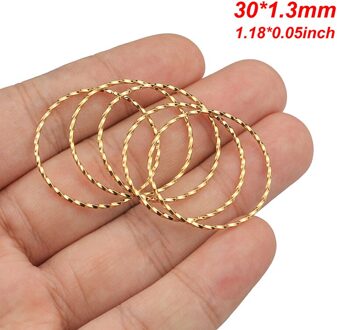 10 stks/partij Koreaanse spiraal Ronde Rvs Ringetjes Plated Twisted 30/50mm Gesloten Ringen Voor Diy Connectors oorbel Sieraden goud 30mm