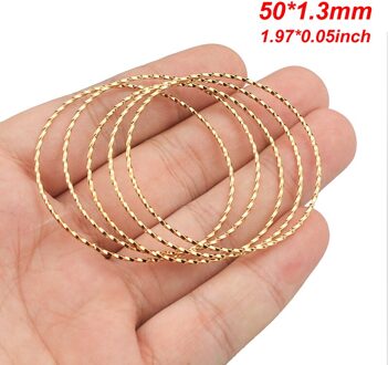10 stks/partij Koreaanse spiraal Ronde Rvs Ringetjes Plated Twisted 30/50mm Gesloten Ringen Voor Diy Connectors oorbel Sieraden goud 50mm