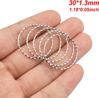 10 stks/partij Koreaanse spiraal Ronde Rvs Ringetjes Plated Twisted 30/50mm Gesloten Ringen Voor Diy Connectors oorbel Sieraden staal 30mm