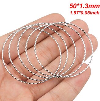 10 stks/partij Koreaanse spiraal Ronde Rvs Ringetjes Plated Twisted 30/50mm Gesloten Ringen Voor Diy Connectors oorbel Sieraden staal 50mm