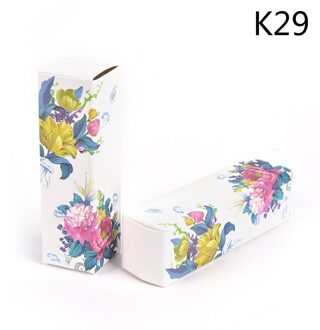10 Stks/partij Lippenstift Buis Diy Verpakking Doos Lippenbalsem Buis Verpakking Kartonnen Doos Kleurrijke Kraftpapier 25*25*88Mm K29