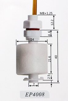 10 stks/partij M8 * 40mm 100 V Poly Propy Water Level Liquid Sensor Mini Vlotterschakelaar