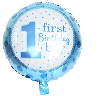 10 Stks/partij Nummer 1 Eerste Verjaardag Aluminium Folie Ballonnen 18Inch Ronde Ballonnen Baby Shower Kids Speelgoed Verjaardag Decoratie Globos blauw