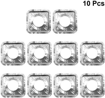 10 Stks/partij Olie Proof Stove Liners Wegwerp Aluminiumfolie Kachel Brander Covers Gas Oven Covers Cleaning Pad Voor Keuken Koken