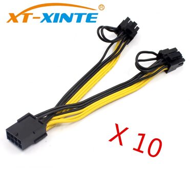10 Stks/partij Pci-E Pcie 8P Female Naar 2 Port Dual 8pin 6 + 2 P Mannelijke Gpu Grafische Video kaart Mijnwerker Power Verlengkabel Cord 18AWG Draad