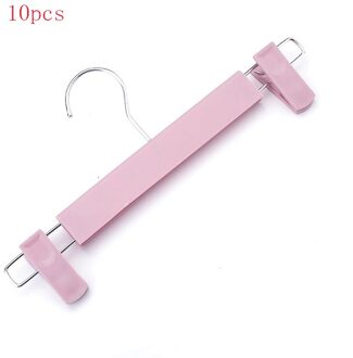 10 stks/partij Plastic Kleerhangers Broek Opslag Hangers met clip Rack Opslag Doek Hanger Droogrekken Roze