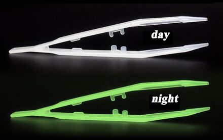 10 stks/partij pp Plastic Lichtgevende Pincet 18cm Rechte Feeding Tool Reptiel Schildpad Hagedis Kikker Spider Voeden Pincet